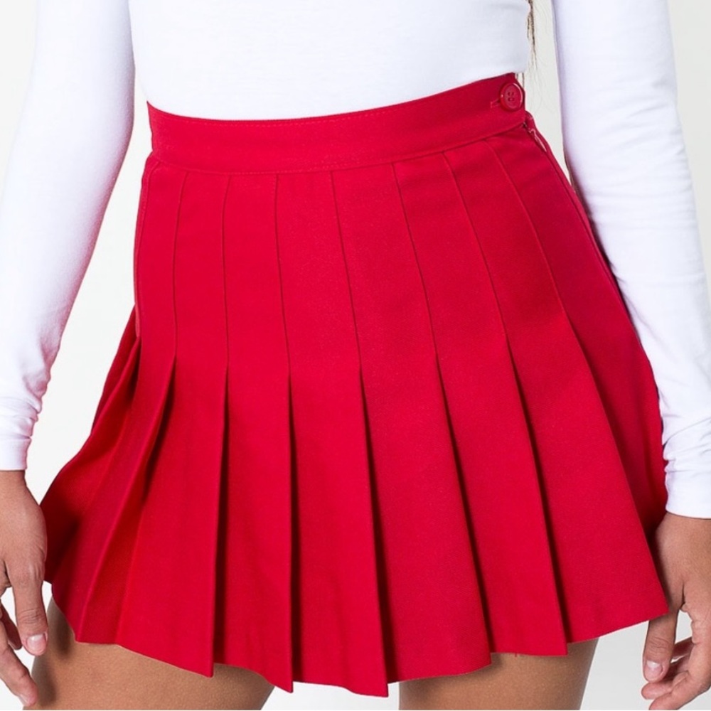 American Apperal Red Pleated Women's Skirt